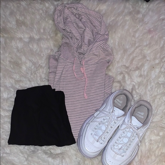 pink and gray striped hoodie - Picture 3 of 3